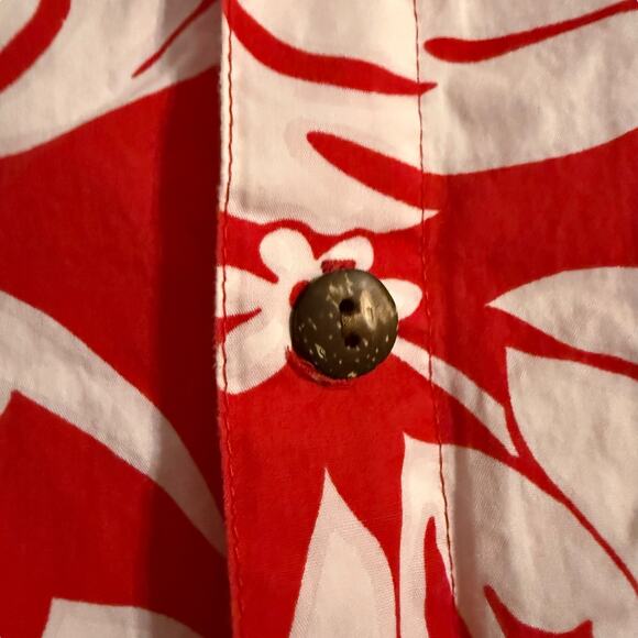 Hilo Hattie The Original Hawaiian Red Classic Hibiscus Aloha Shirt Men's Large - Picture 4 of 6